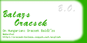 balazs oracsek business card